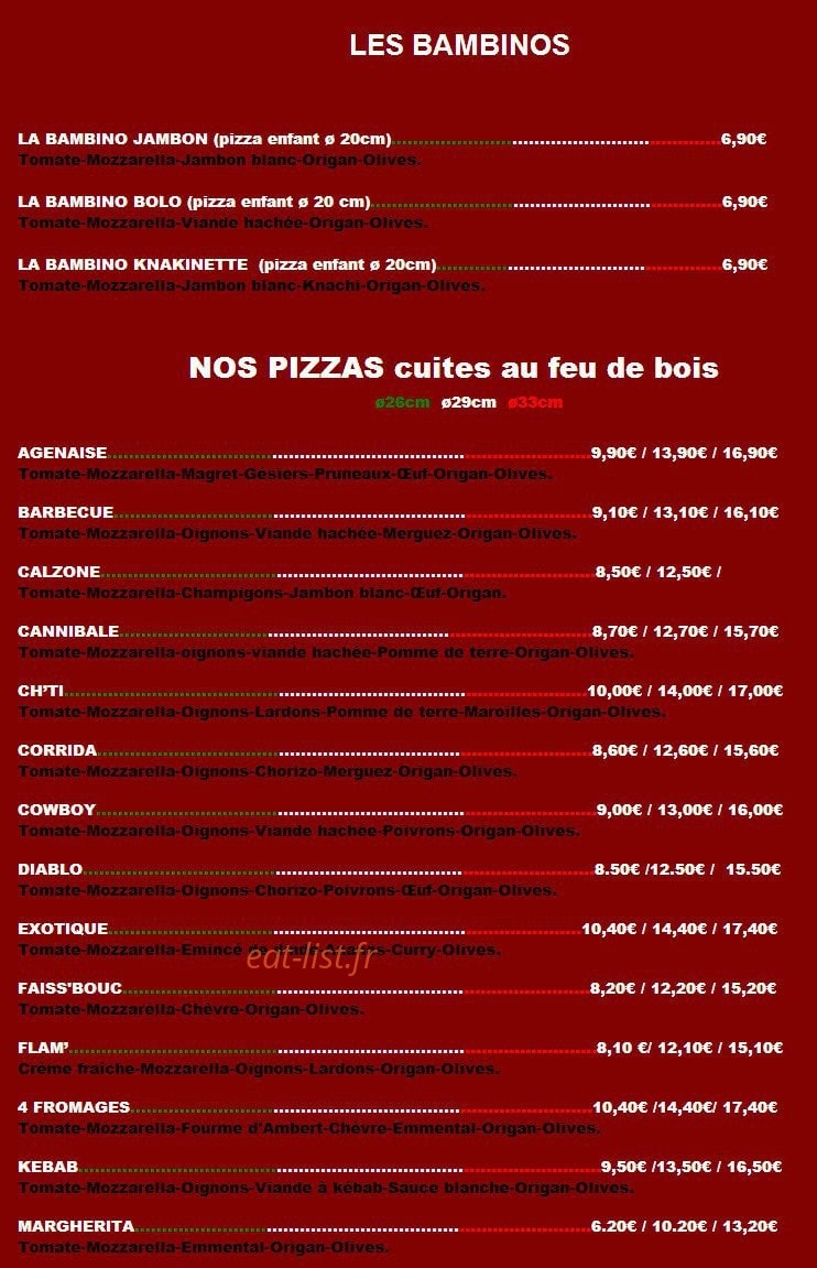 Gourmandizz Pizza — carte page 2