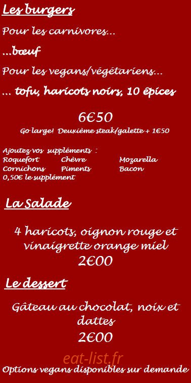 Home Burger — carte page 2