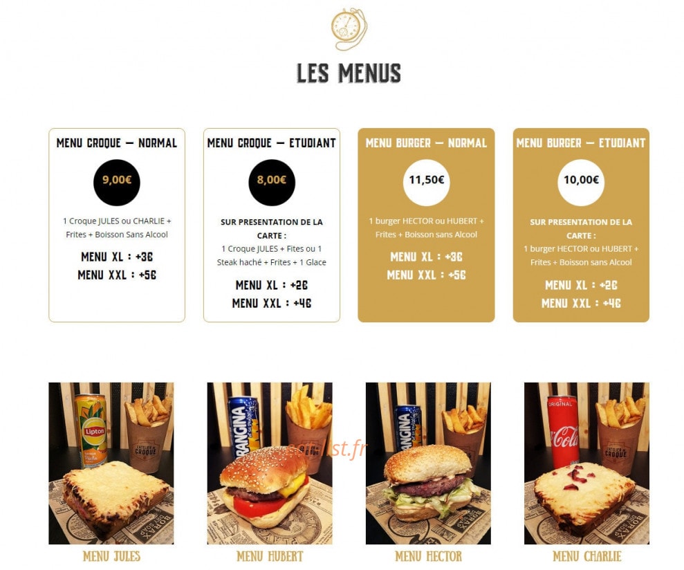 L'Atelier du Croque — carte page 1