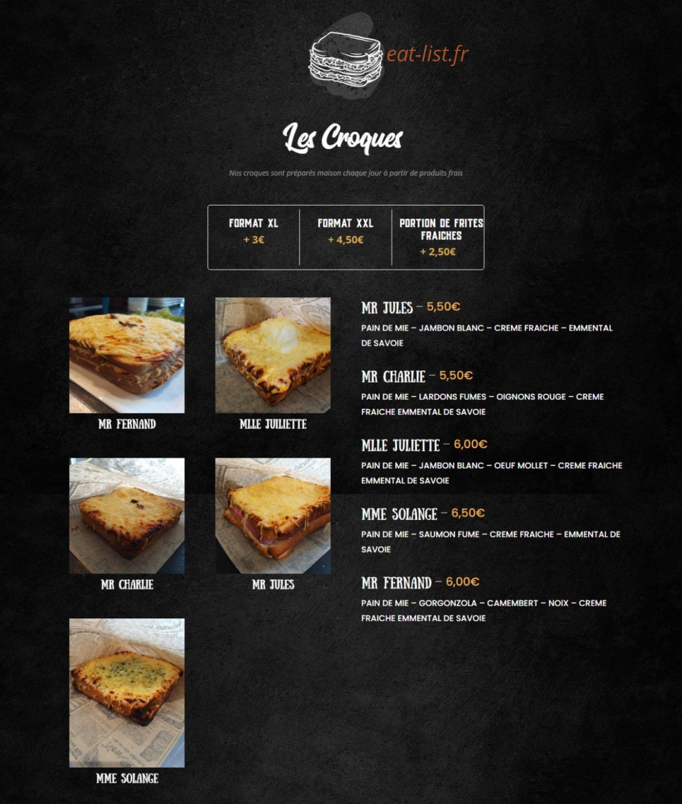 L'Atelier du Croque — carte page 3