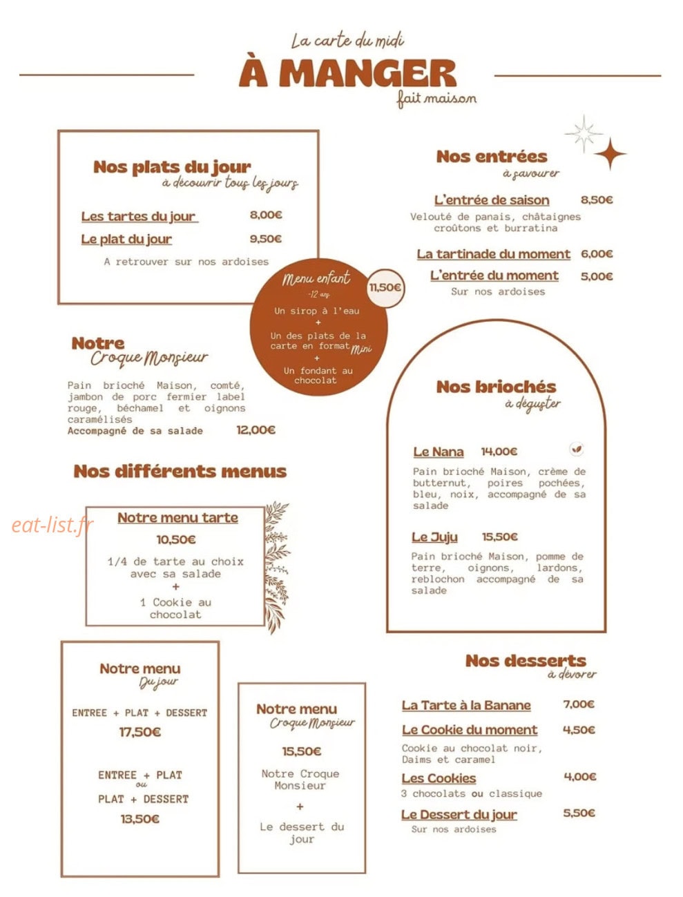 La Table des Copains — carte page 1