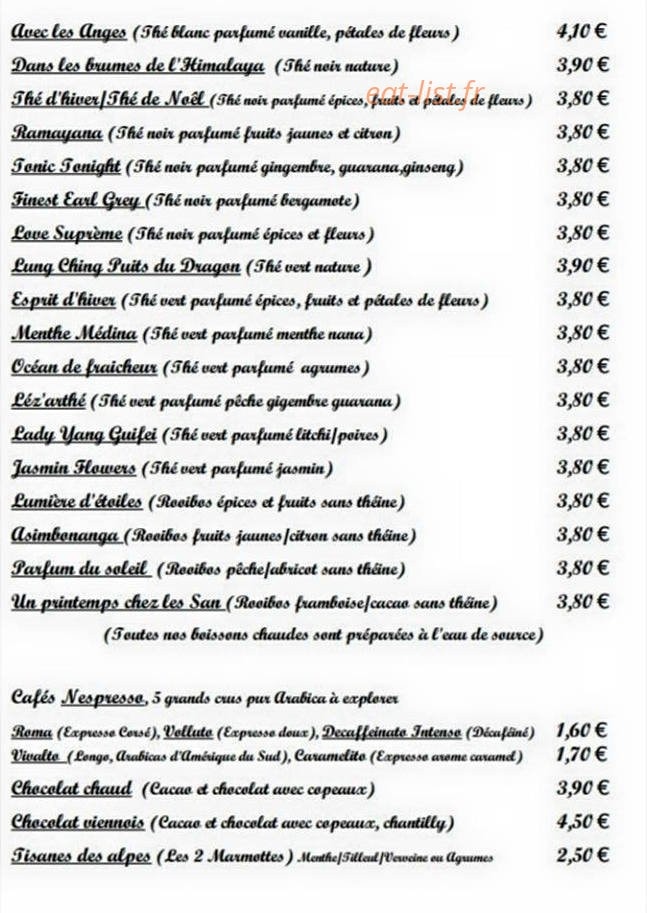 Laissez vous ten'thé — carte page 2