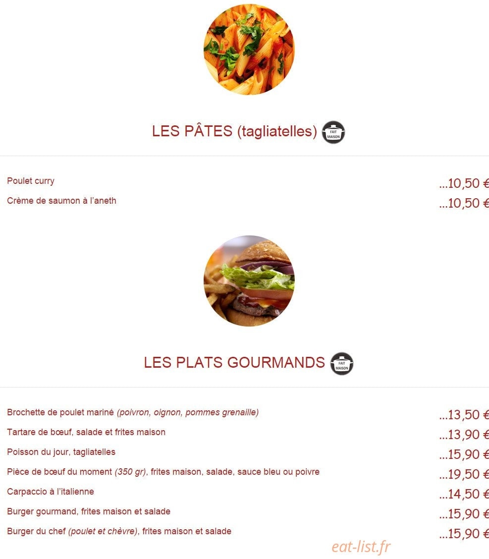 Le Bistrot Gourmand — carte page 2