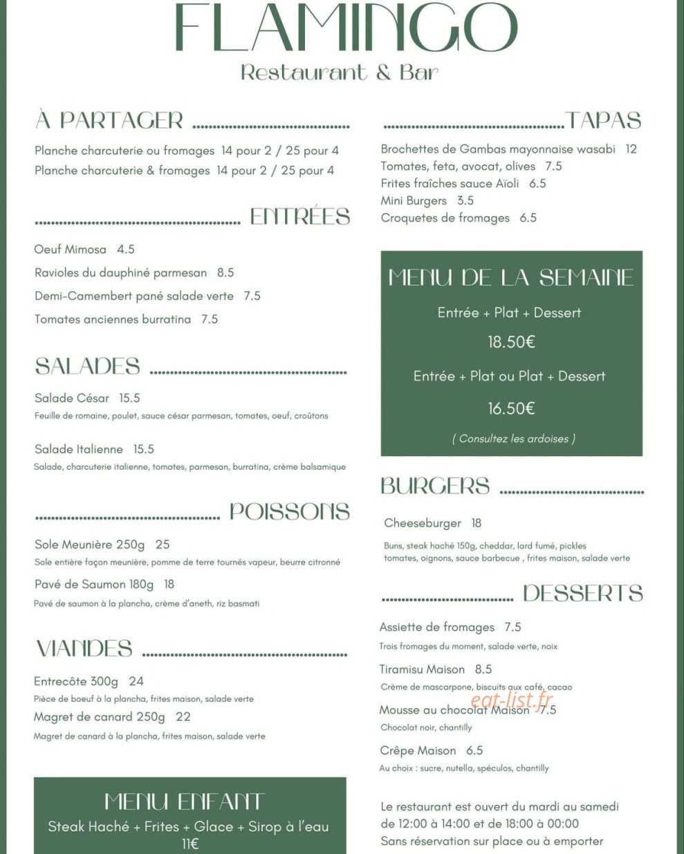 Le Flamingo — carte page 1