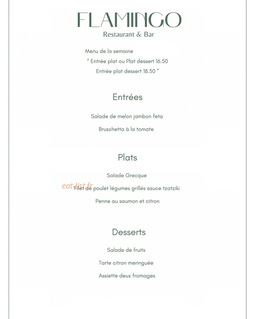 Le Flamingo — carte page 3