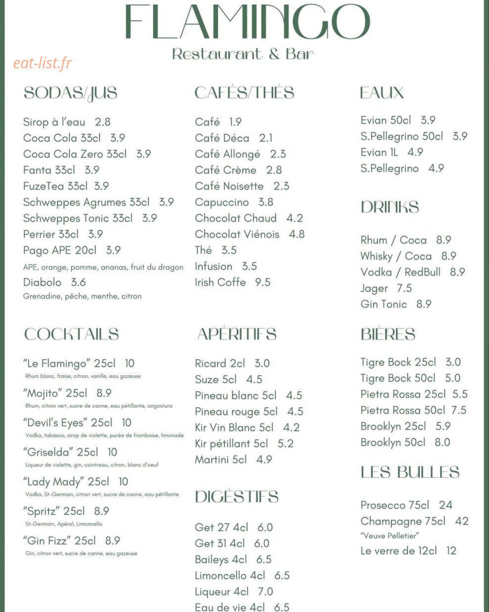 Le Flamingo — carte page 2