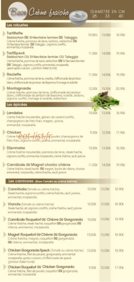 Le plais de la pizz' — carte page 7