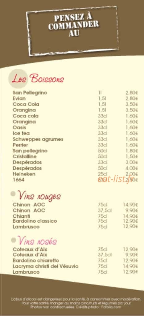 Le plais de la pizz' — carte page 3
