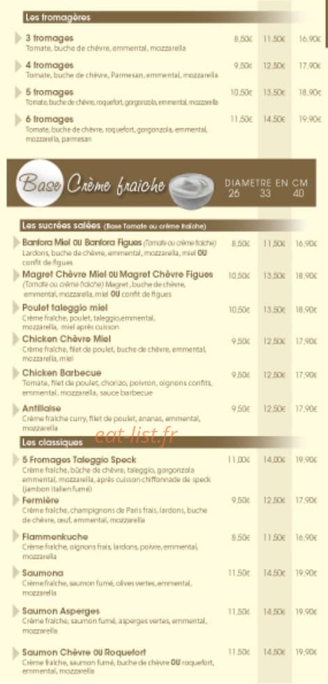 Le plais de la pizz' — carte page 6