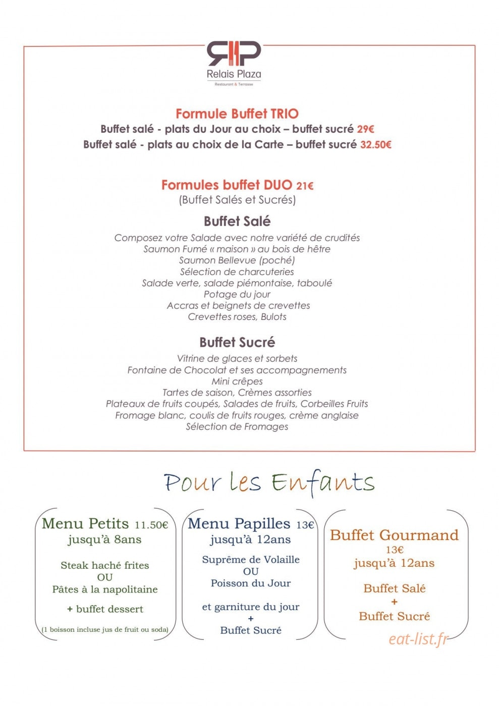 Le Relais Plaza — carte page 2