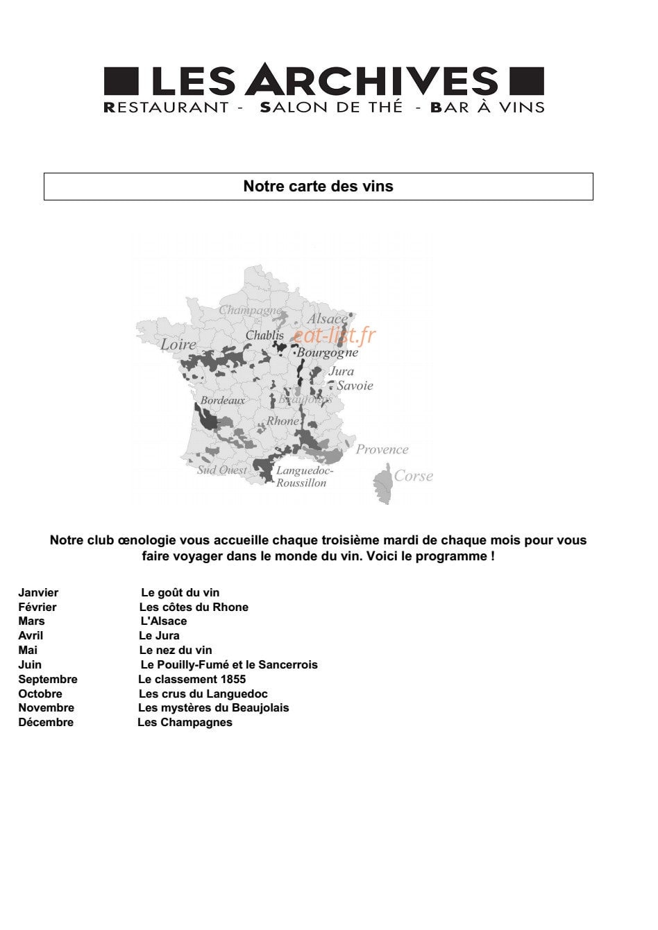 Les Archives — carte page 18
