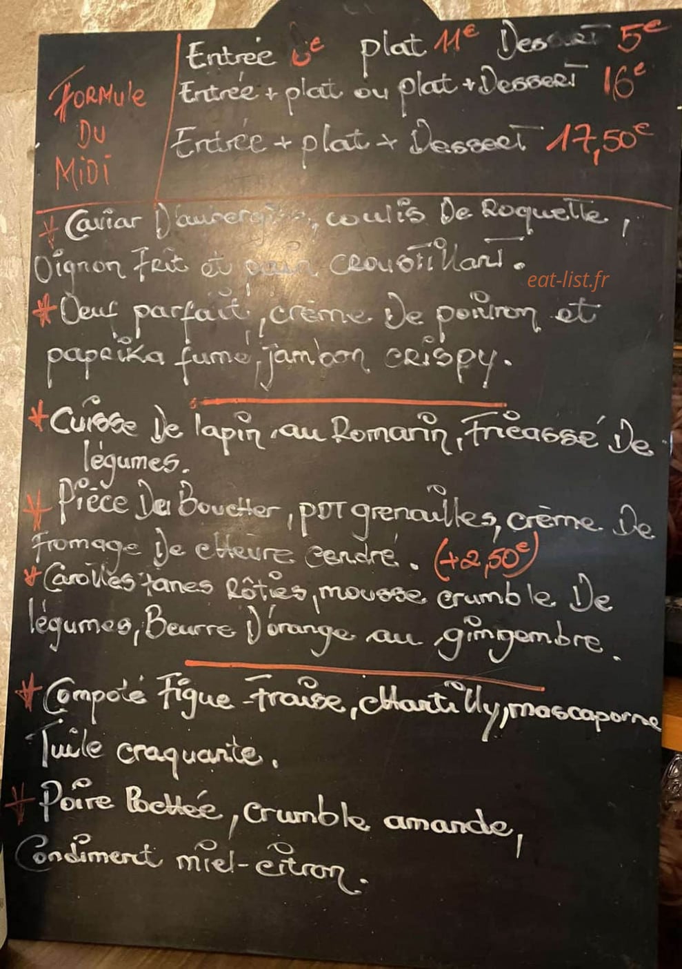 Les Fines Gueules — carte page 1