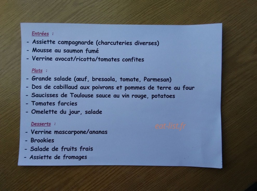 Les Sarments — carte page 1