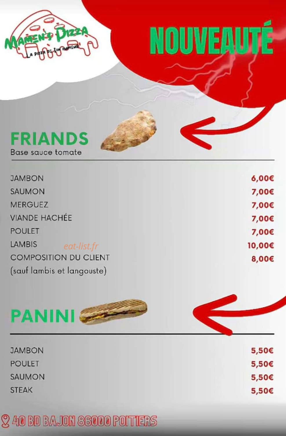 Mamen's Pizza — carte page 2