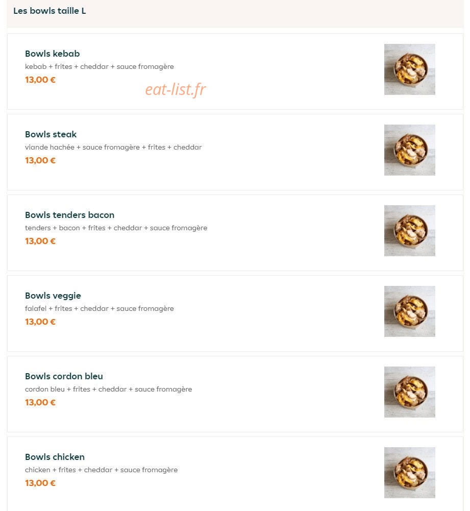Miam's Food — carte page 2