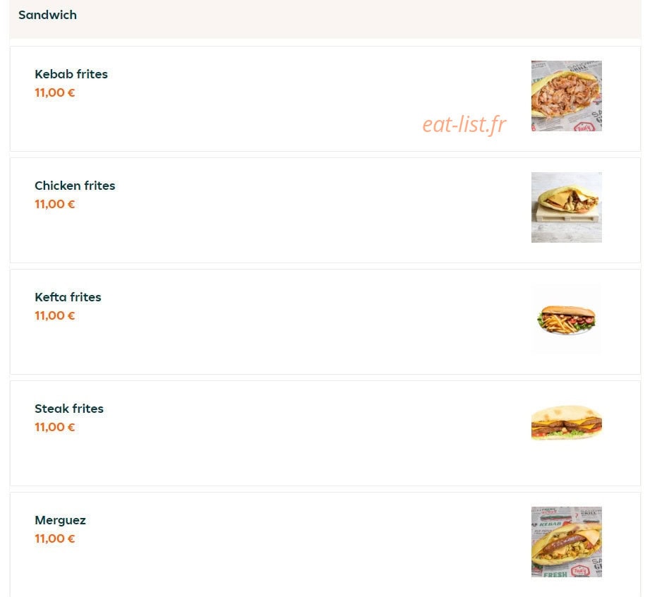 Miam's Food — carte page 7