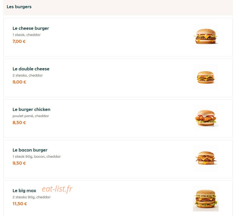 Miam's Food — carte page 9