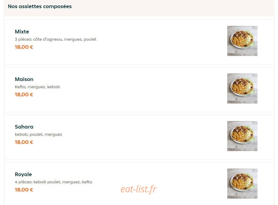 Miam's Food — carte page 12