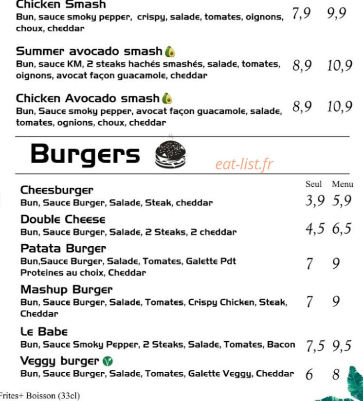 MK Street Food — carte page 3