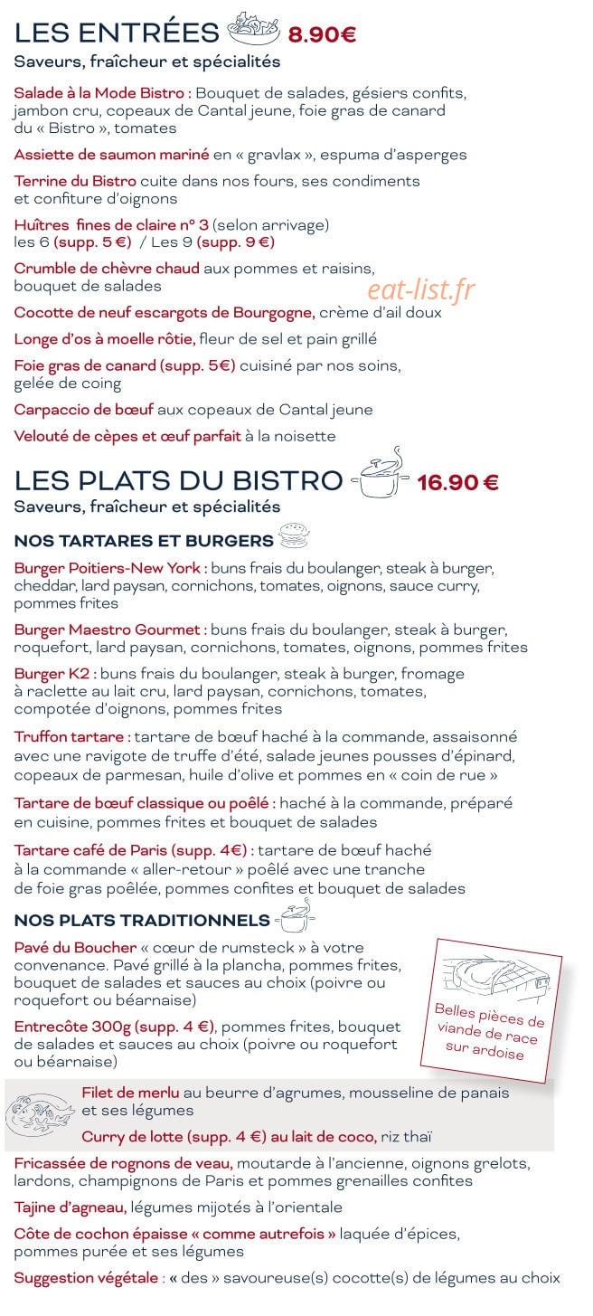 Oh Le Bistro — carte page 4
