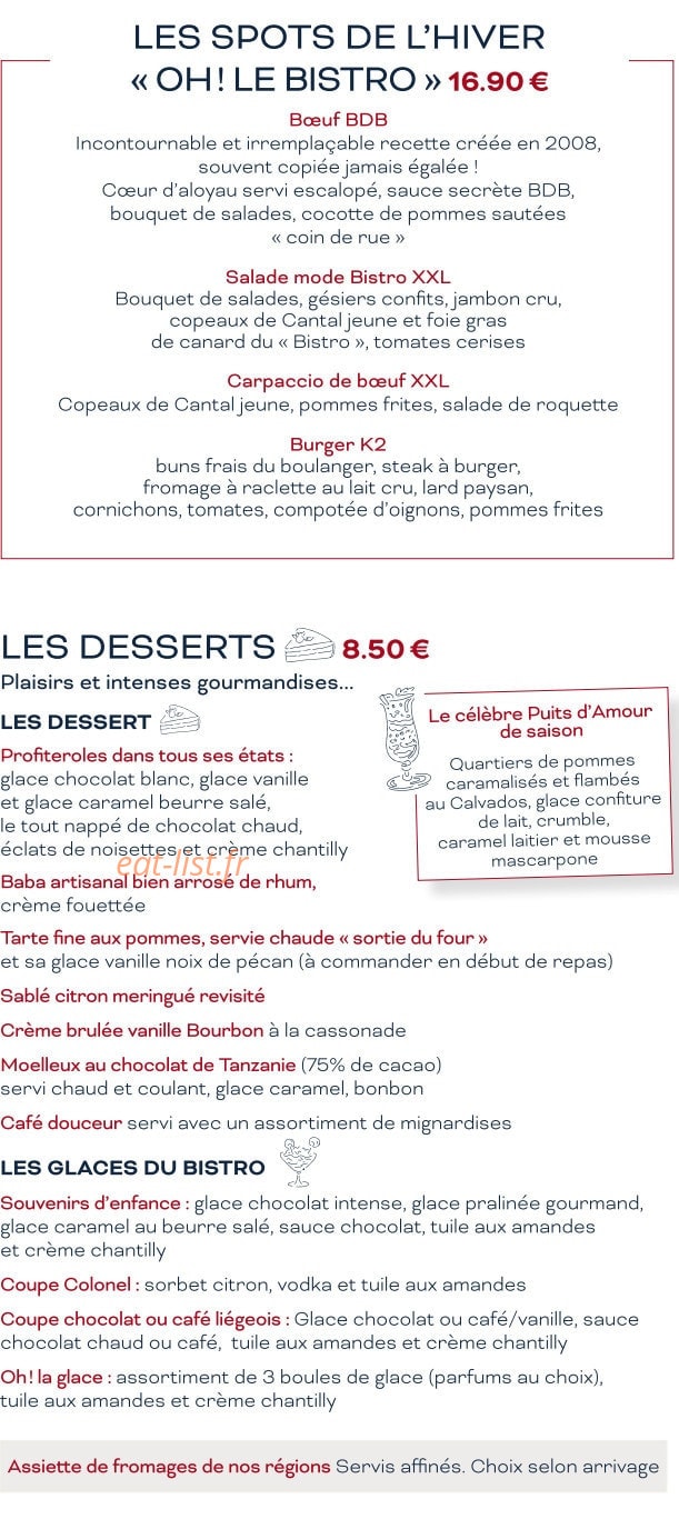 Oh Le Bistro — carte page 5