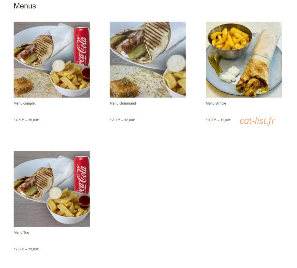 Oh Libanais — carte page 1