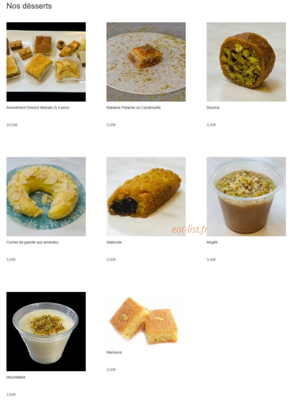 Oh Libanais — carte page 8