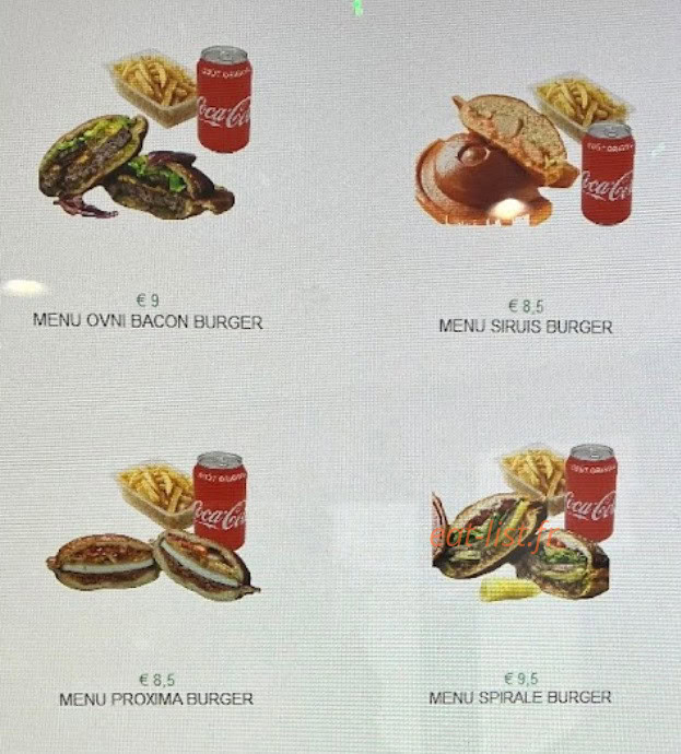 Ovni Burger 86 — carte page 1