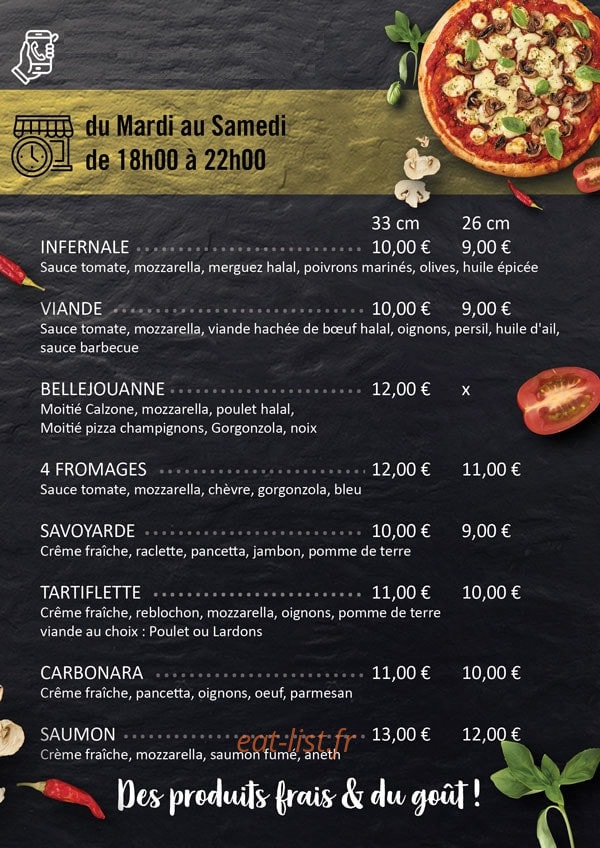Pizza Bellejouanne — carte page 2