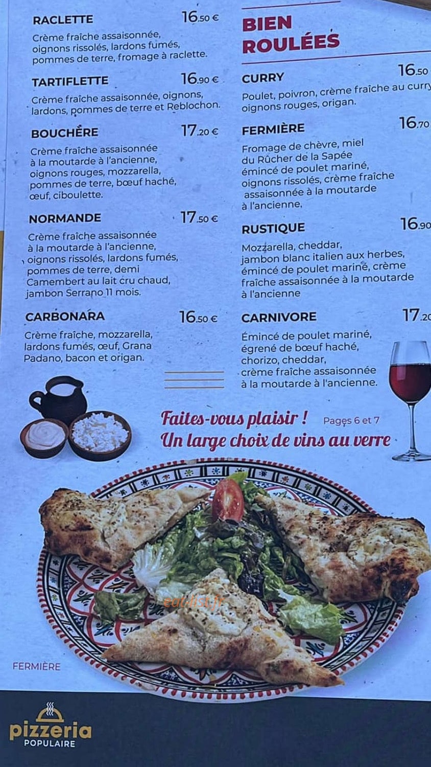 Pizzeria Populaire — carte page 2
