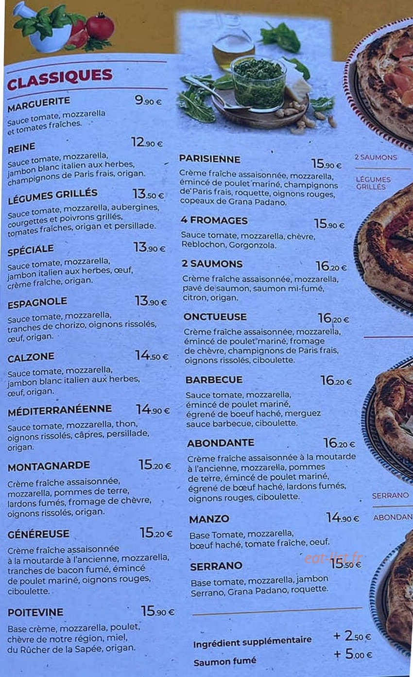 Pizzeria Populaire — carte page 1