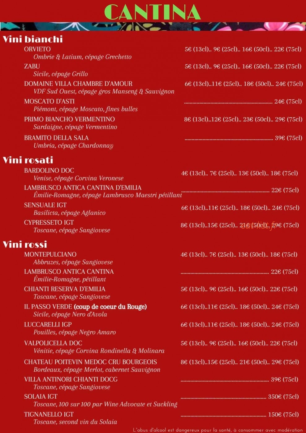 Rouge Basilic — carte page 4