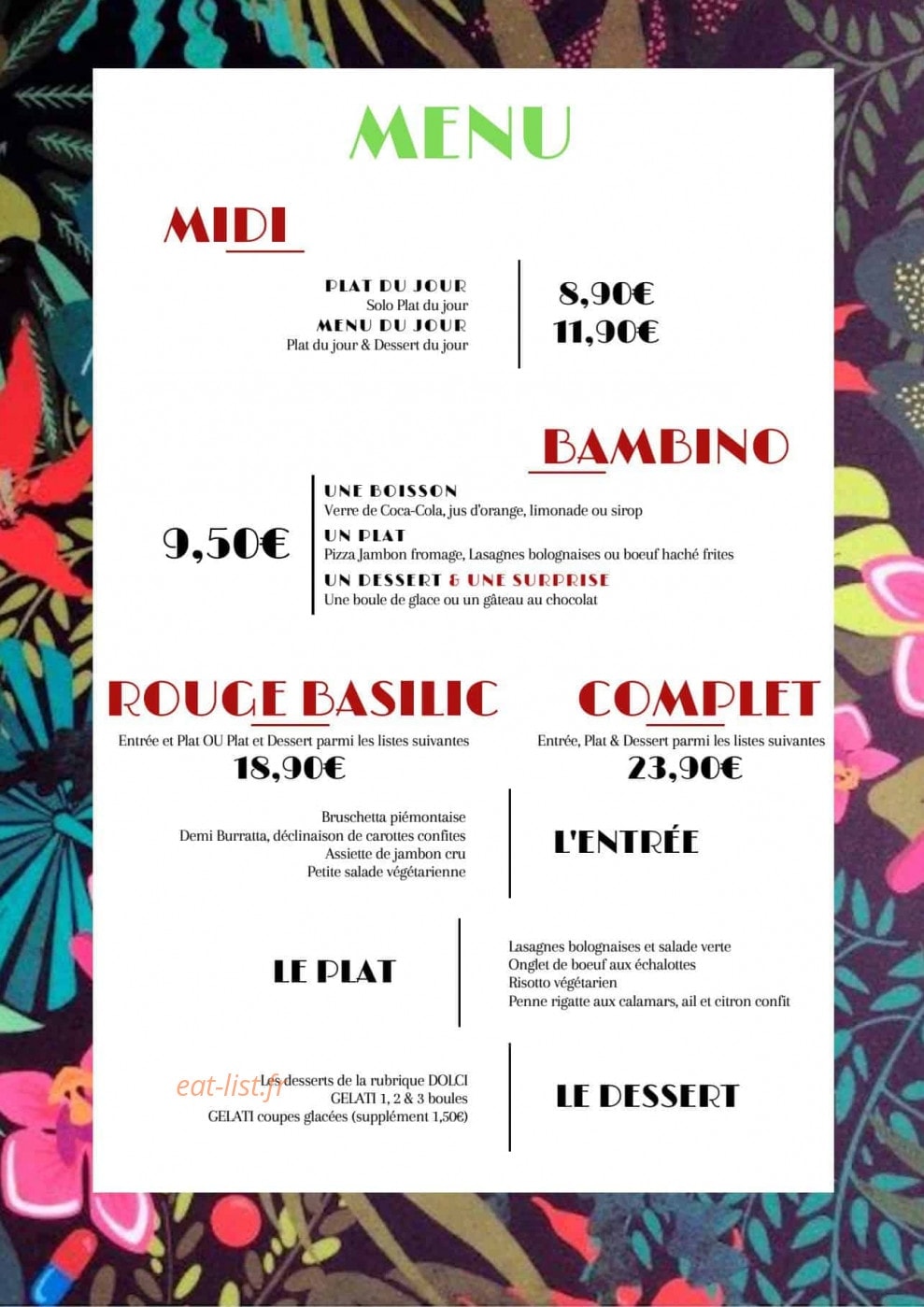 Rouge Basilic — carte page 8