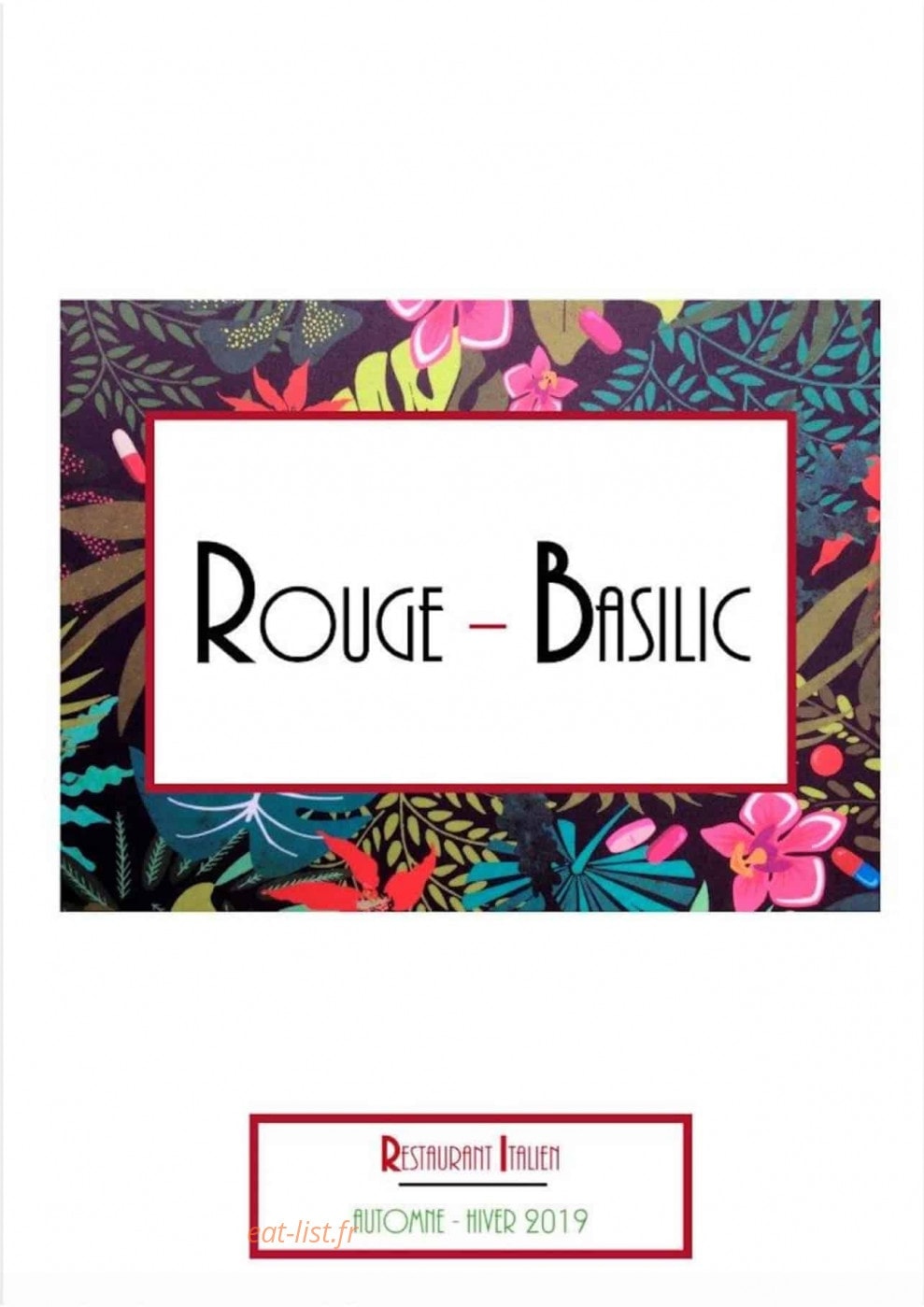 Rouge Basilic — carte page 1
