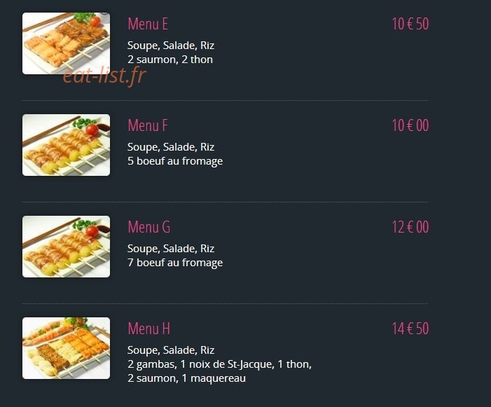 Sushi Kyo — carte page 2