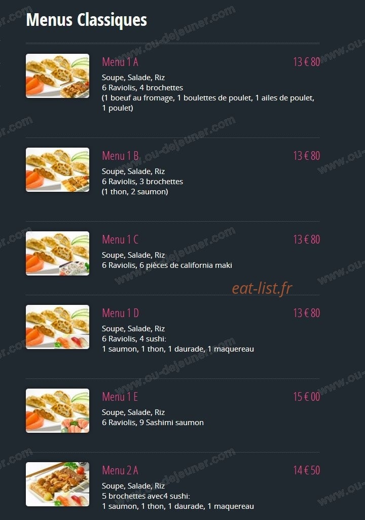 Sushi Kyo — carte page 3