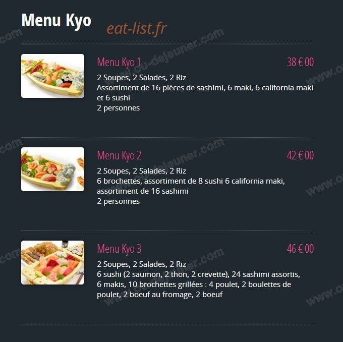 Sushi Kyo — carte page 8