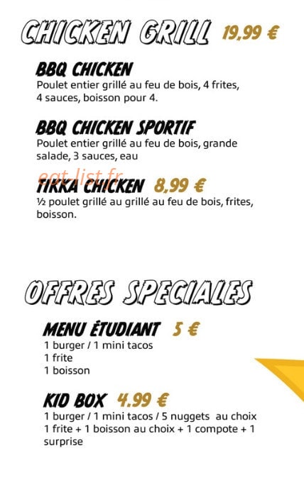Texas Chicken Grill — carte page 2