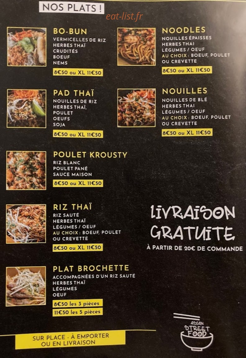 Thaï Food — carte page 2
