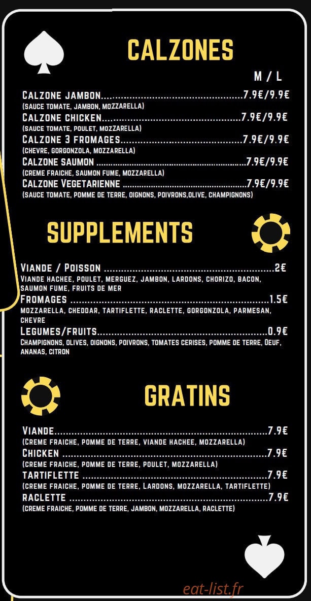 Vegas Pizza Poitiers — carte page 4