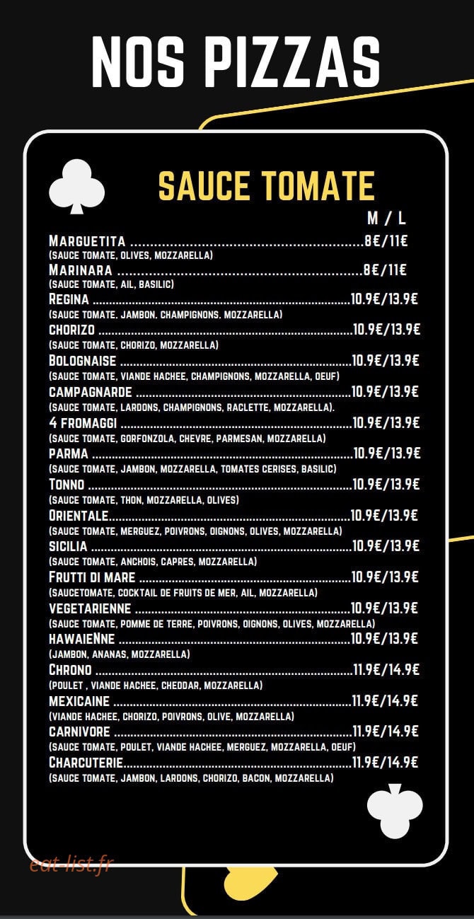 Vegas Pizza Poitiers — carte page 2