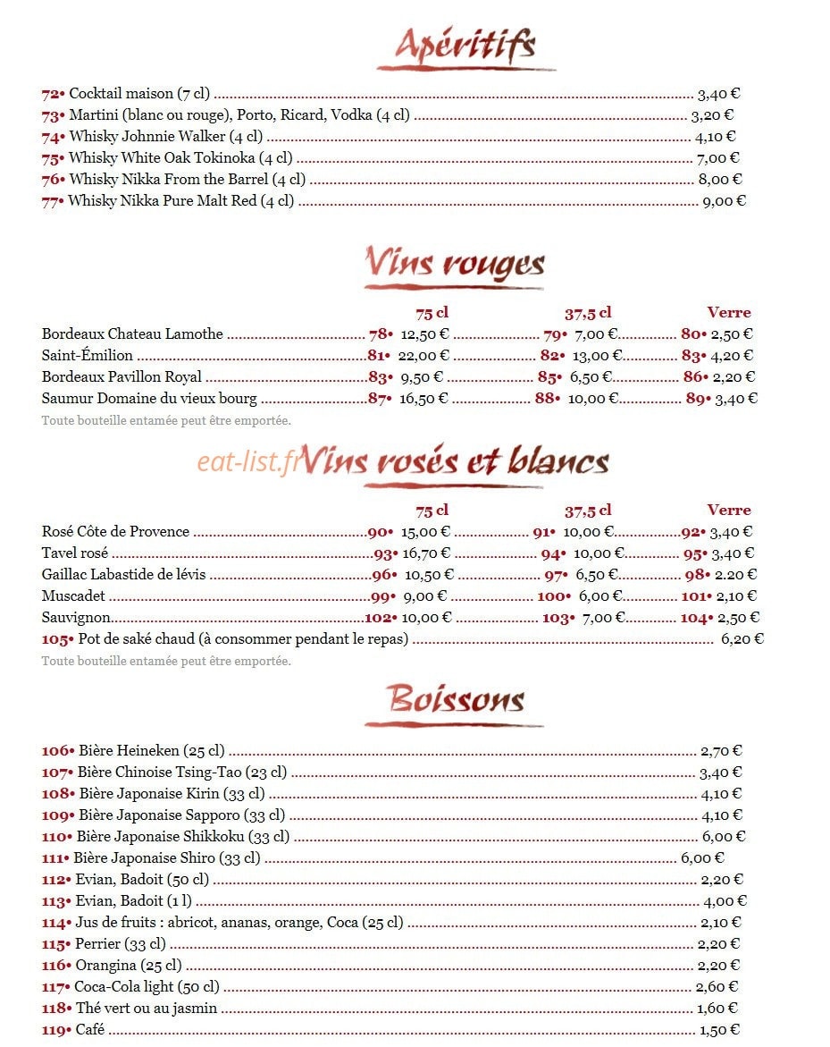 Yakido — carte page 8