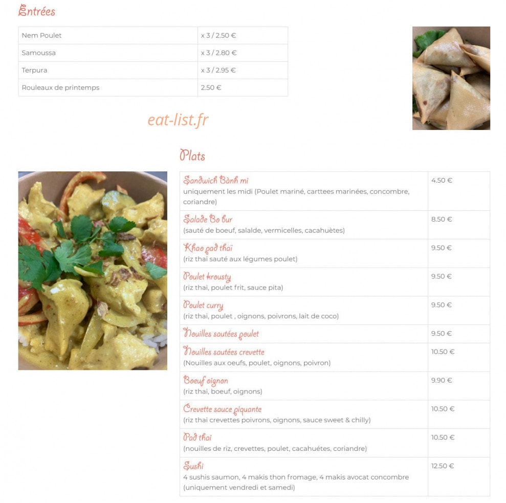 Asean's Food — carte page 1