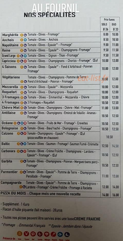 Au fournil — carte page 1