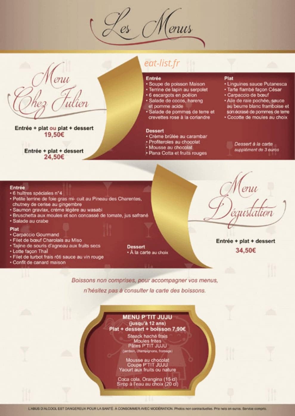 Brasserie Chez Julien — carte page 11