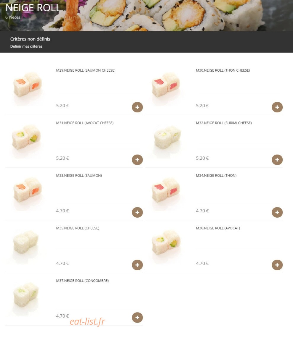 Faya Sushi — carte page 4