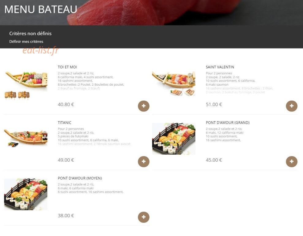 Faya Sushi — carte page 15