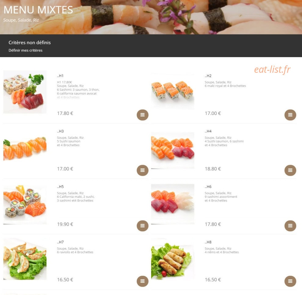 Faya Sushi — carte page 14