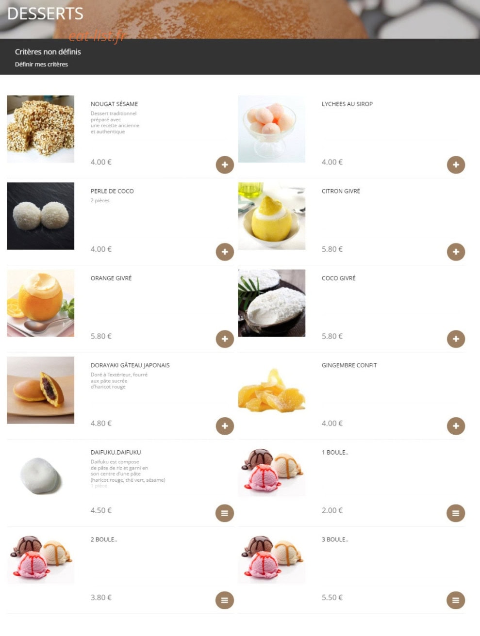 Faya Sushi — carte page 10