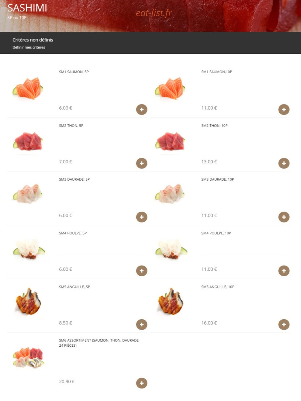Faya Sushi — carte page 7